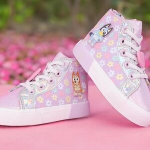 Kids Bluey Pink High Top Sneakers
